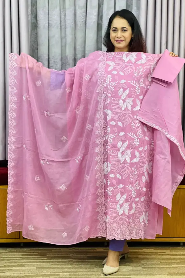 spring cotton machine embroidered & sequence salwar suit – 6