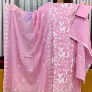 spring cotton machine embroidered & sequence salwar suit – 6