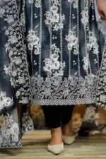 spring cotton machine embroidered with sequin salwar suit