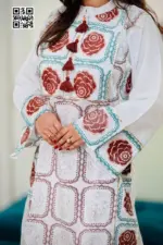 white colour rayon silk screen printed kurti