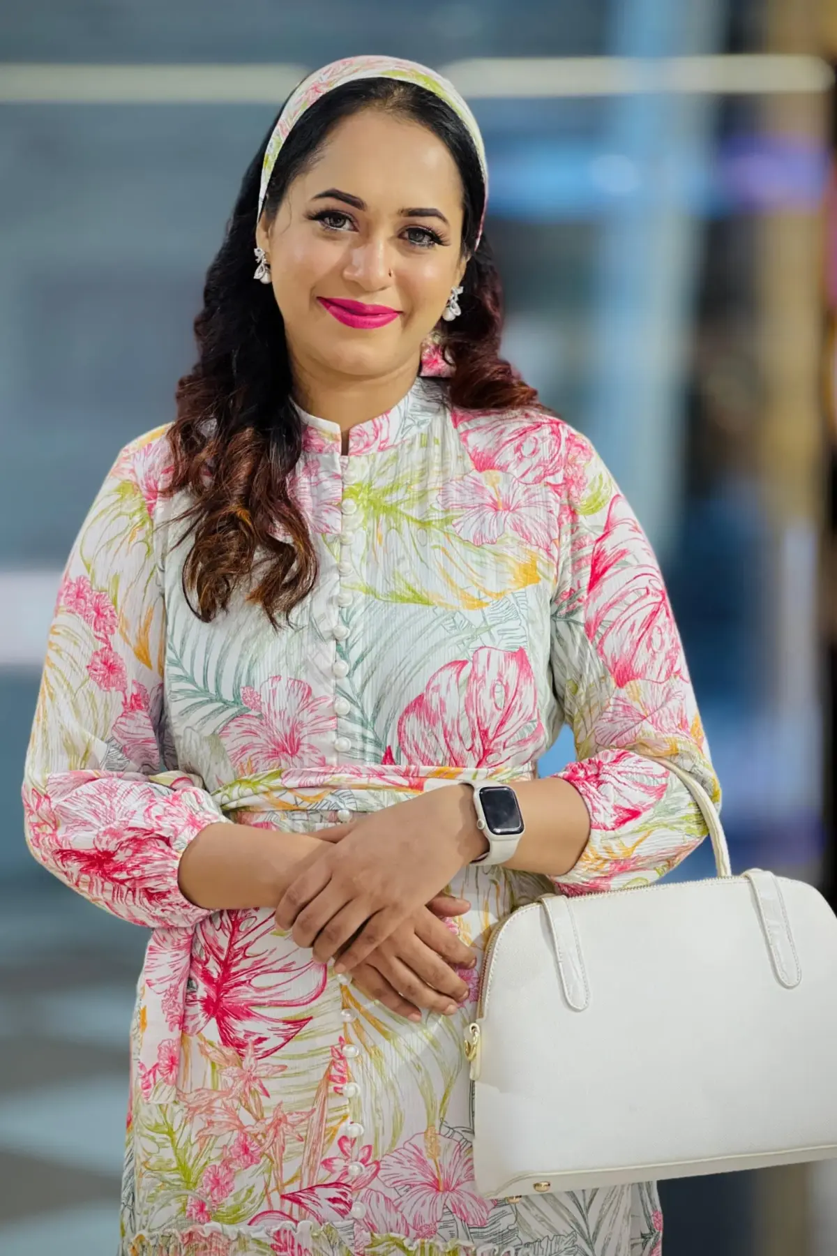 white colour swiss cotton printed fabric midi