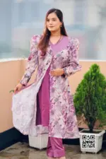 deep purple colour jimmy choo & satin fabric shrug set