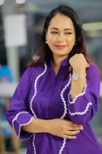 purple micro crepe fabric co ords set