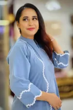 ash blue micro crepe fabric co ords set