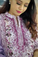 spring cotton machine embroidered unstitched salwar suit