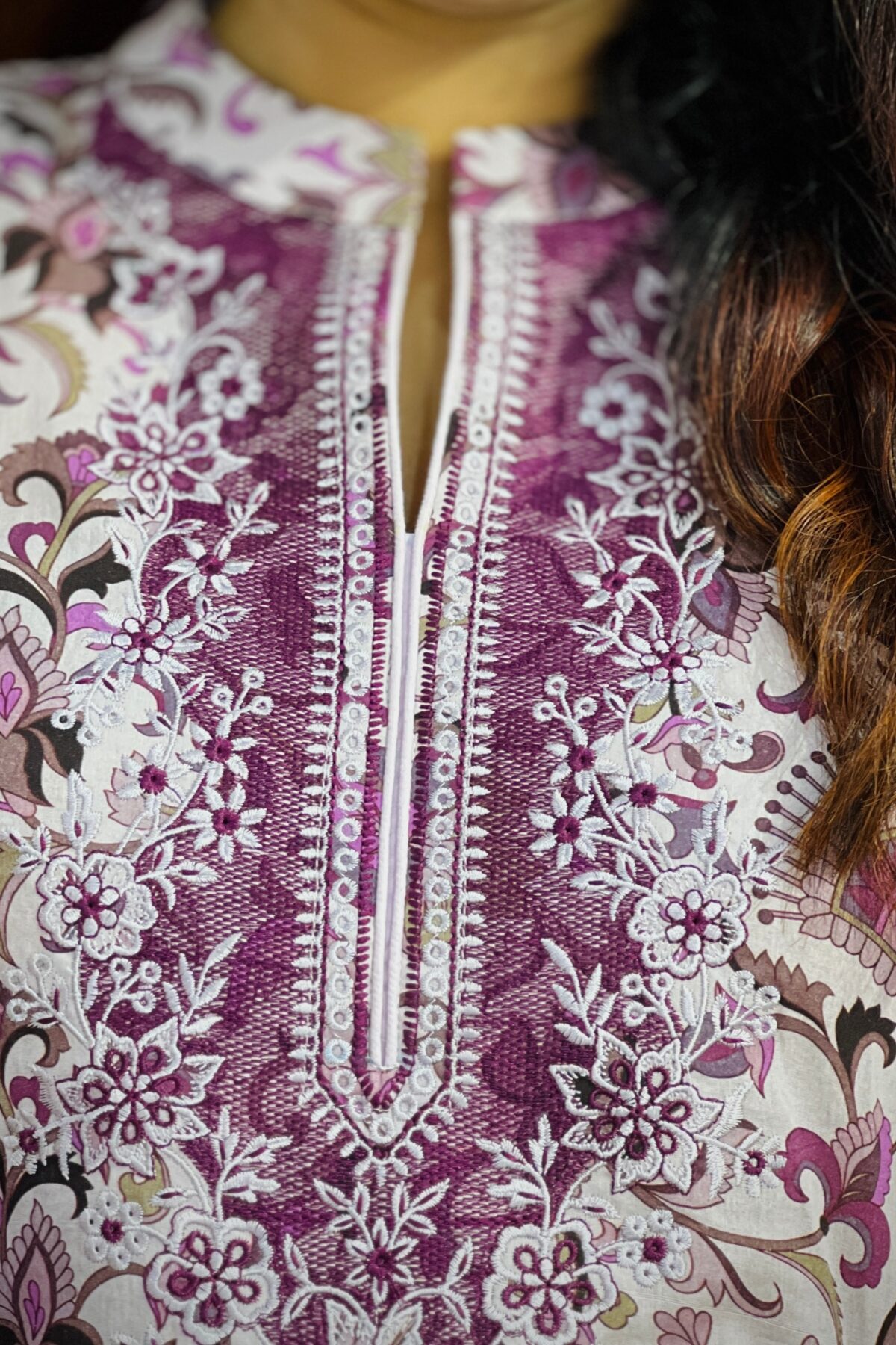 spring cotton machine embroidered unstitched salwar suit
