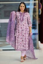 spring cotton machine embroidered unstitched salwar suit