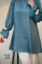georgette fabric with 3d flower tops 1