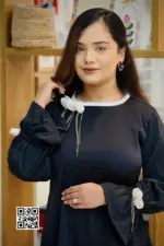 georgette fabric with 3d flower tops 3