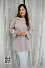 georgette fabric with 3d flower tops 4