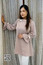 georgette fabric with 3d flower tops 4