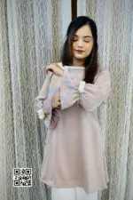 georgette fabric with 3d flower tops 4