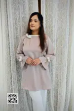georgette fabric with 3d flower tops 4