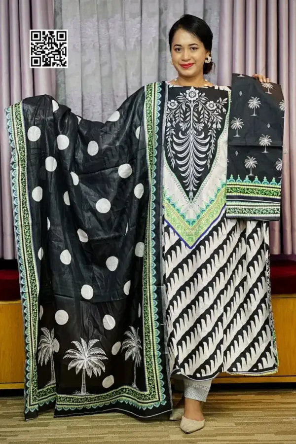 spring cotton digital printed unstitched salwar suit 6