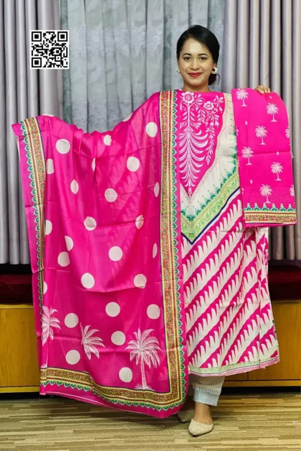 spring cotton digital printed unstitched salwar suit 5