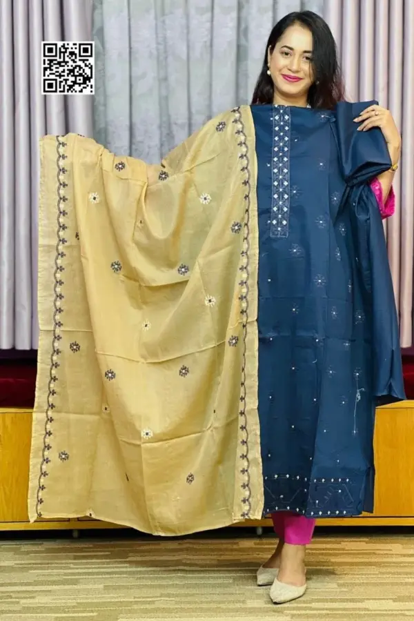spring cotton machine embroidered salwar suit 1 (copy)