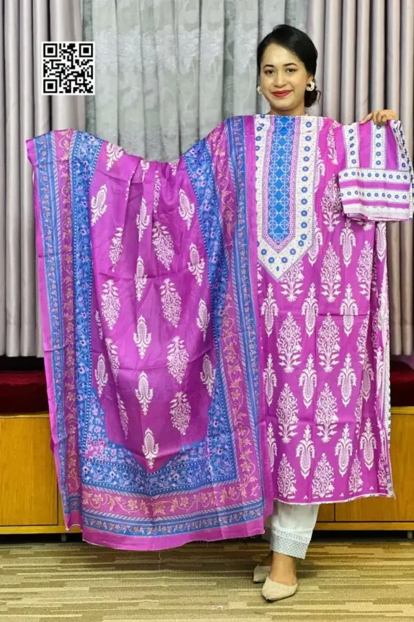 spring cotton digital printed unstitched salwar suit 2