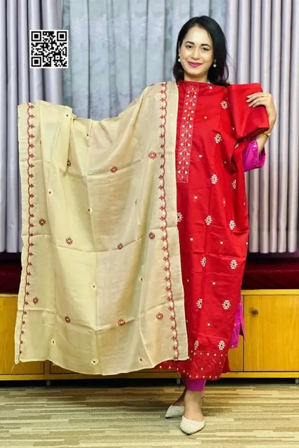 spring cotton machine embroidered salwar suit 2 (copy)