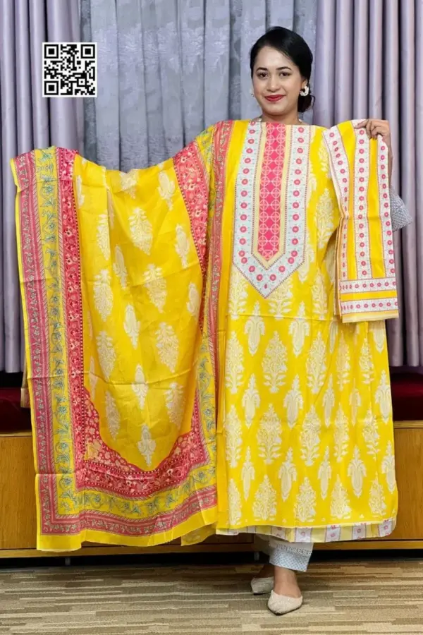 spring cotton digital printed unstitched salwar suit 3