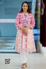 white color georgette shrug set