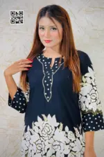 black color viscose fabric screen printed co ords set