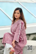 dusty onion color viscose screen printed kurti