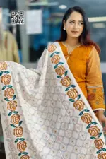 golden yellow hand embroidered unstitched salwar suit