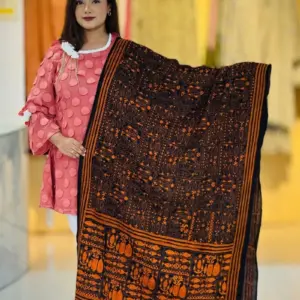 black color hand embroidered cotton dupatta – 27 (copy)