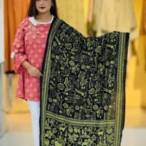 black color hand embroidered cotton dupatta – 30 (copy)