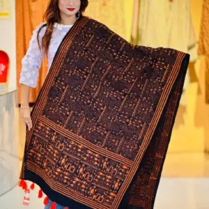 black color hand embroidered cotton dupatta – 20