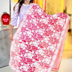 misty color zari work georgette dupatta