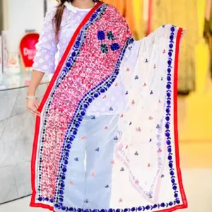 white color ari work net dupatta 2 (copy)