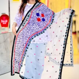 white color ari work net dupatta 4 (copy)