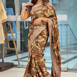 coffee color kanchi puri silk saree