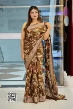 coffee color kanchi puri silk saree