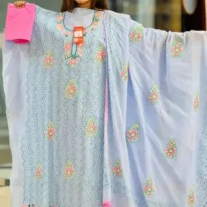pink cross golap hand embroidered unstitched salwar suit
