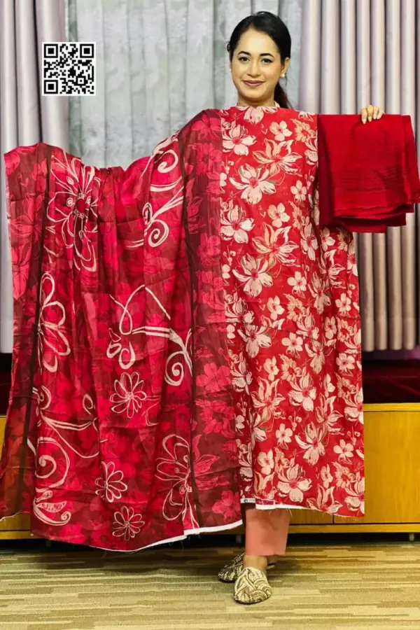 spring cotton machine embroidered salwar suit – 12