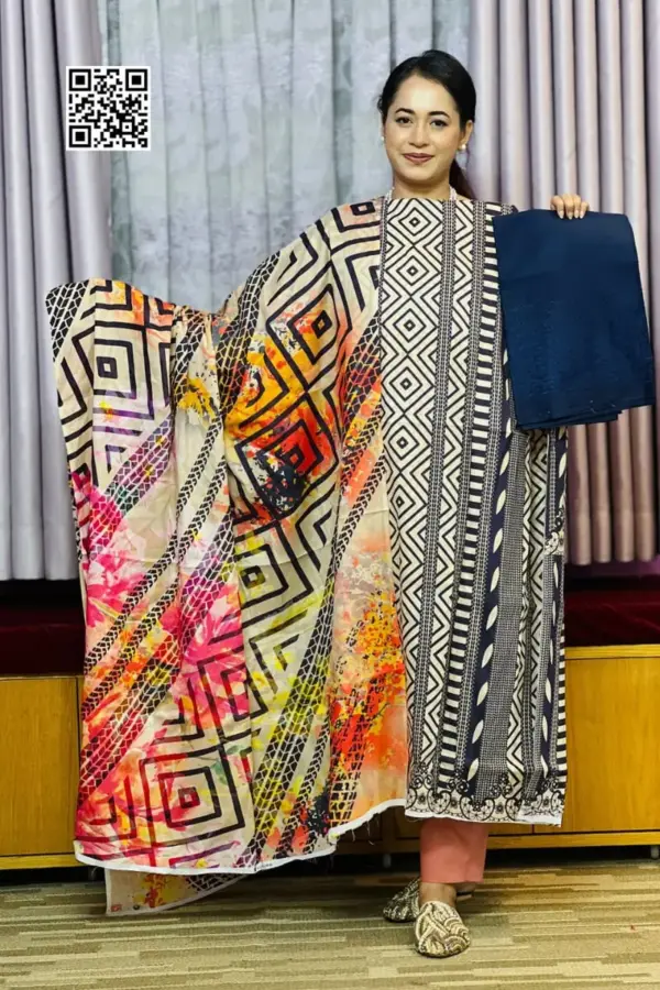 spring cotton machine embroidered salwar suit – 7