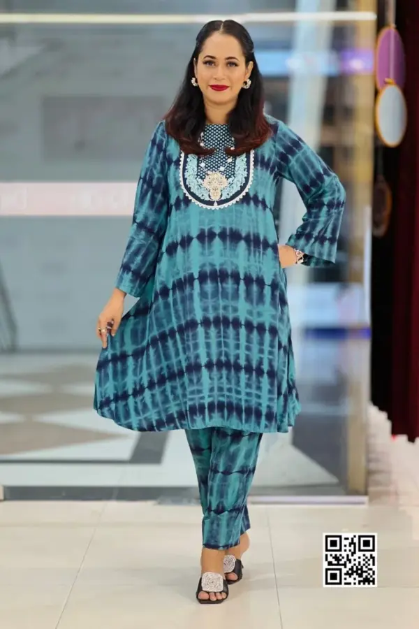 sea green tie dye printed co ords