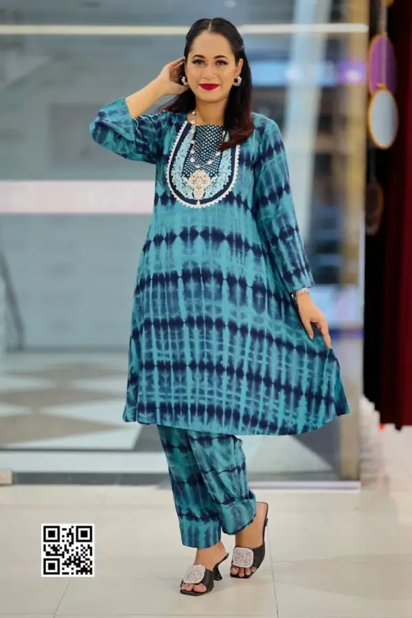 sea green tie dye printed co ords