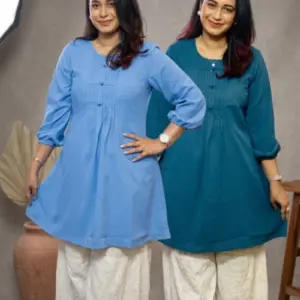 green and powder blue color cy micro fabric tops