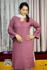deep mauve & light pink color georgette fabric kurti