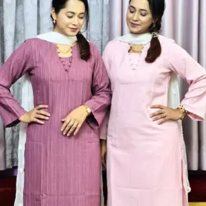 deep mauve & light pink color georgette fabric kurti