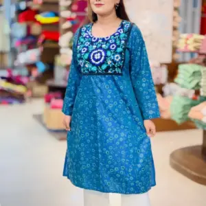 silk screen printed patch worked kurti 3 (copy)