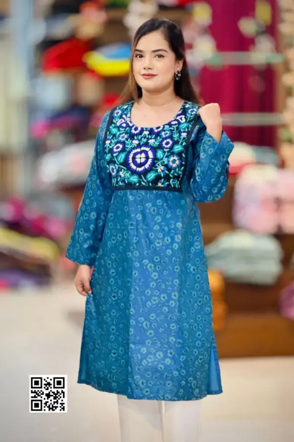 silk screen printed patch worked kurti 3 (copy)