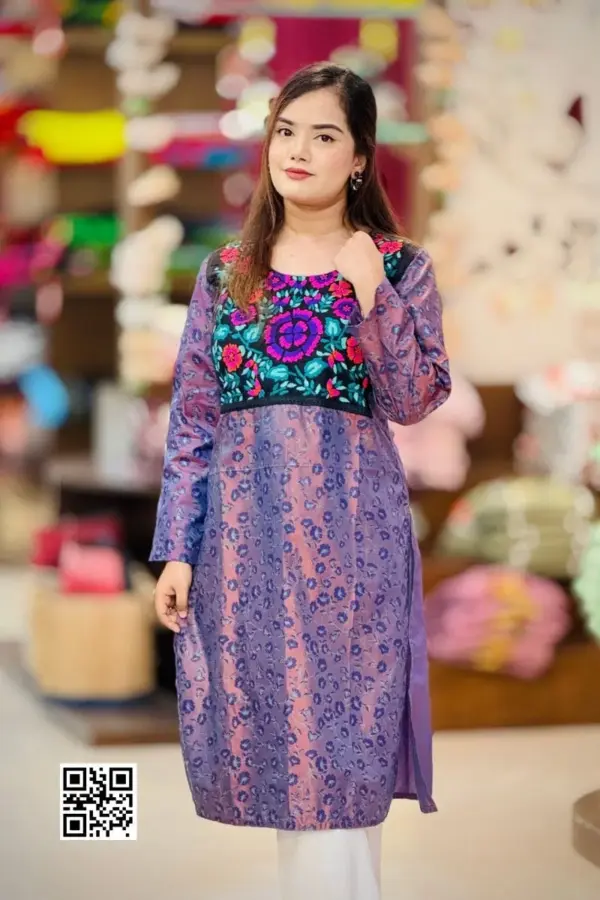 silk screen printed patch worked kurti 1 (copy)