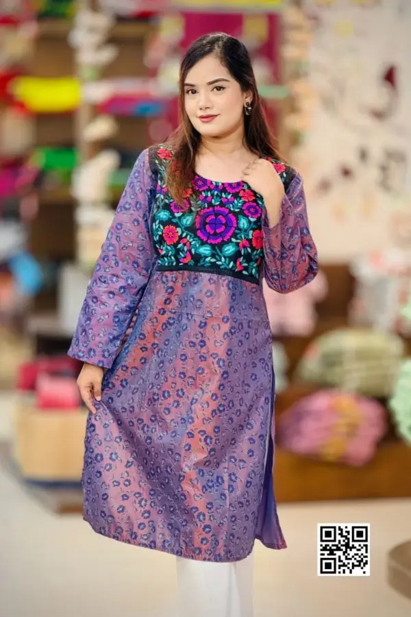 silk screen printed patch worked kurti 1 (copy)