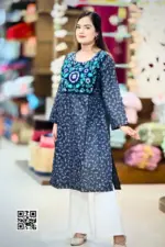 silk screen printed patch worked kurti 3