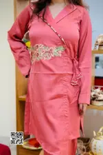 lite carrot color georgette fabric co ords set