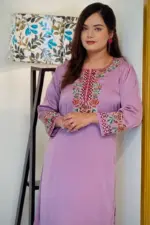 lavender color dubai silk fabric co ords set